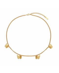 Fashion Stainless Steel Simple Women's Butterfly Pendant Necklace Bracelet Ornament
