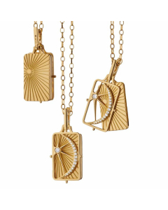 Fashion Drill Inlaid Zircon Stainless Steel Sun Moon Star Square Multi-Layer Tag  Necklace