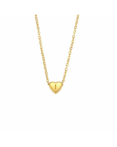 Fashion Electroplated 18K Gold Heart-Shaped 26 English Letter Pendant Stainless Steel Necklace