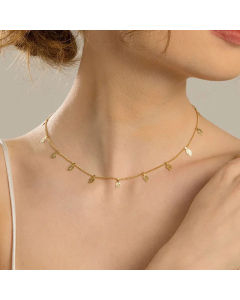 Fashion Women's Titanium Steel Elegant Small Leaf Clavicle Chain Gold-Plated Necklace