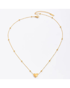 Fashion Electroplated Gold Heart Shape Stainless Steel Necklace