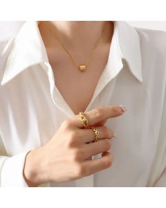 Women Fashion Inlaid Zircon Heart Titanium Steel Necklace Plating Stainless Steel Necklaces