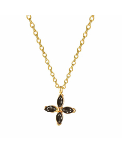 Temperament Inlaid Zircon Four Leaf Clover Titanium Steel Artificial Gemstones Necklace Plating Stainless Steel Necklaces
