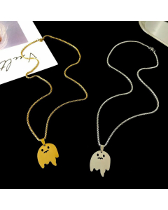 Couple Plating Stainless Steel Necklaces Cute Ghost Stainless Steel Necklace 