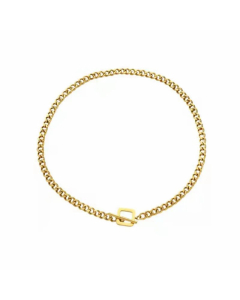 Fashion Simple OT Buckle Stainless Steel Gold Plated Necklace