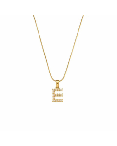 Temperament 26 Letter Plating Inlaid Pearls Stainless Steel Pearl Necklace
