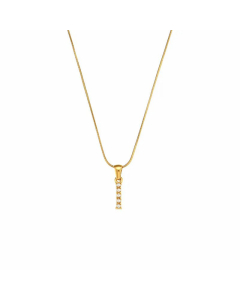 Temperament 26 Letter Plating Inlaid Pearls Stainless Steel Pearl Necklace