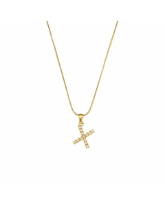 Temperament 26 Letter Plating Inlaid Pearls Stainless Steel Pearl Necklace