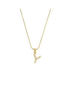 Temperament 26 Letter Plating Inlaid Pearls Stainless Steel Pearl Necklace