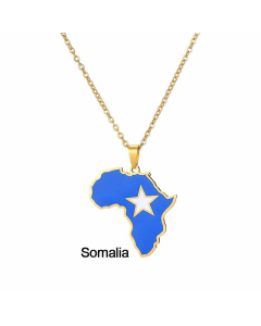 Fashion Titanium Steel Africa Map Nigeria Ghana Somalia Map Pendant Necklace