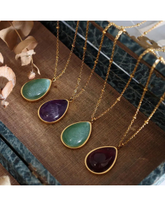 Fashion Water Drop Necklace Plating Titanium Steel Wholesale