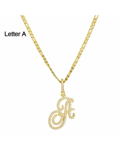 Fashion Stainless Steel Simple Large Hip Hop Letters Pendant Necklace