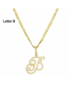 Fashion Stainless Steel Simple Large Hip Hop Letters Pendant Necklace