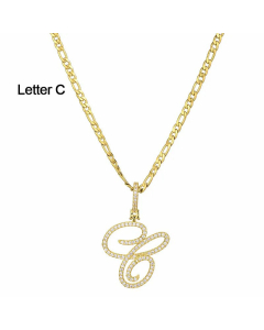 Fashion Stainless Steel Simple Large Hip Hop Letters Pendant Necklace