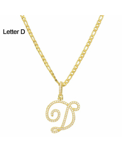 Fashion Stainless Steel Simple Large Hip Hop Letters Pendant Necklace