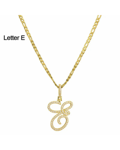 Fashion Stainless Steel Simple Large Hip Hop Letters Pendant Necklace
