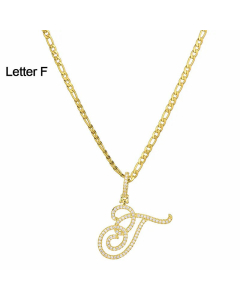 Fashion Stainless Steel Simple Large Hip Hop Letters Pendant Necklace
