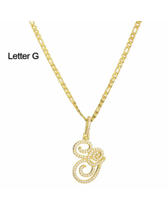Fashion Stainless Steel Simple Large Hip Hop Letters Pendant Necklace