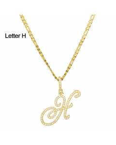 Fashion Stainless Steel Simple Large Hip Hop Letters Pendant Necklace