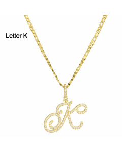 Fashion Stainless Steel Simple Large Hip Hop Letters Pendant Necklace