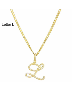 Fashion Stainless Steel Simple Large Hip Hop Letters Pendant Necklace
