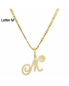 Fashion Stainless Steel Simple Large Hip Hop Letters Pendant Necklace