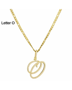 Fashion Stainless Steel Simple Large Hip Hop Letters Pendant Necklace