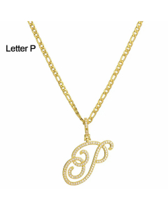 Fashion Stainless Steel Simple Large Hip Hop Letters Pendant Necklace