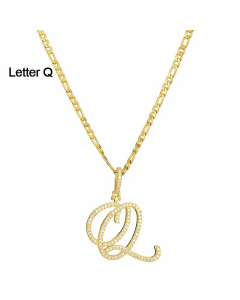 Fashion Stainless Steel Simple Large Hip Hop Letters Pendant Necklace