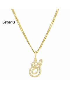 Fashion Stainless Steel Simple Large Hip Hop Letters Pendant Necklace
