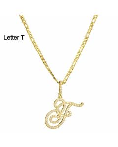 Fashion Stainless Steel Simple Large Hip Hop Letters Pendant Necklace