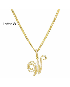 Fashion Stainless Steel Simple Large Hip Hop Letters Pendant Necklace
