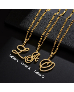 Fashion Stainless Steel Simple Large Hip Hop Letters Pendant Necklace