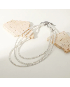 Fashion Imitation Pearl Geometric Pattern Necklace Electroplating Stainless Steel Necklaces