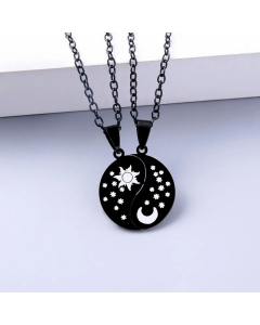 Fashion Sun Stars Moon Necklace Daily Electroplating Unset Stainless Steel