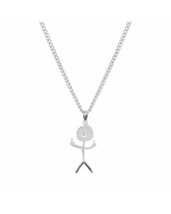 Daily Electroplating Titanium Steel Cute Cartoon Character Graffiti Necklace 1 Piece