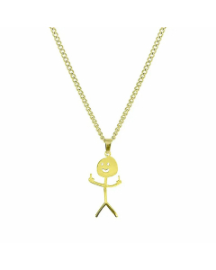 Daily Electroplating Titanium Steel Cute Cartoon Character Graffiti Necklace 1 Piece