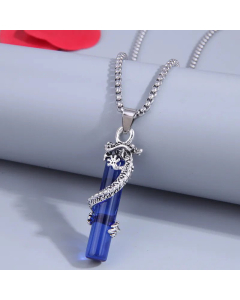 Fashion Silvery Dragon Shape Stainless Steel Unisex Long Necklace