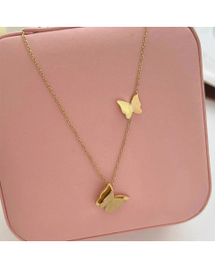 Women Plating Metal Stainless Steel Necklaces Refined Butterfly Stainless Steel Necklace