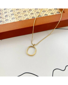 Women Simple Style Plating Metal Chain Stainless Steel Necklaces Geometric Stainless Steel Necklace 
