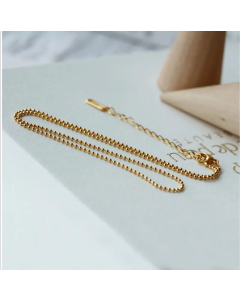 New Style 18K Gold Round Beads Titanium Steel Necklace