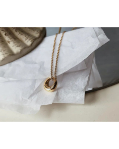 Simple New Style Circle Pendant Titanium Steel Gold Plated Necklace