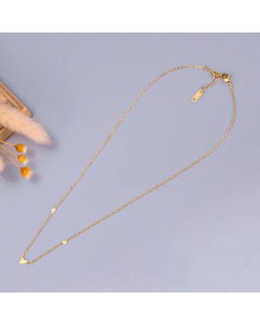 New Style Plated 18K Gold Clavicle Chain Heart Pendant Necklace Titanium Steel 