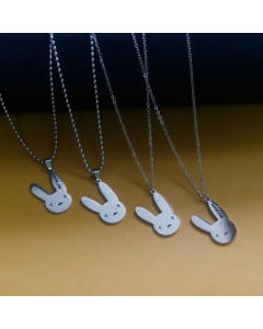 Women Fashion Rabbit Plating Titanium Steel Necklaces Letter Stainless Steel Necklace