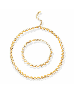 Women Fashion Plating No Inlaid Stainless Steel Necklaces Heart Titanium Steel Bracelets Necklace 