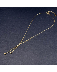 Women Beaded Stainless Steel Necklaces Simple Style Geometric Titanium Steel Necklace 