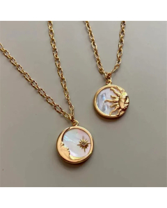 New Style Stainless Steel Sun Moon Totem Pendant Necklace