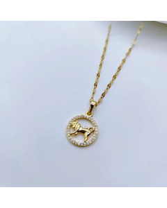 Women Fashion Simple Style 12 Constellation Titanium Steel Necklace -Taurus