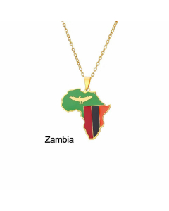 Fashion Dripping Oil Stainless Steel Necklaces National Flag Stainless Steel Necklace 