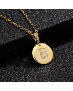 Fashion Titanium Steel Necklace Plating Diamond Rhinestone Letter Stainless Steel Necklaces